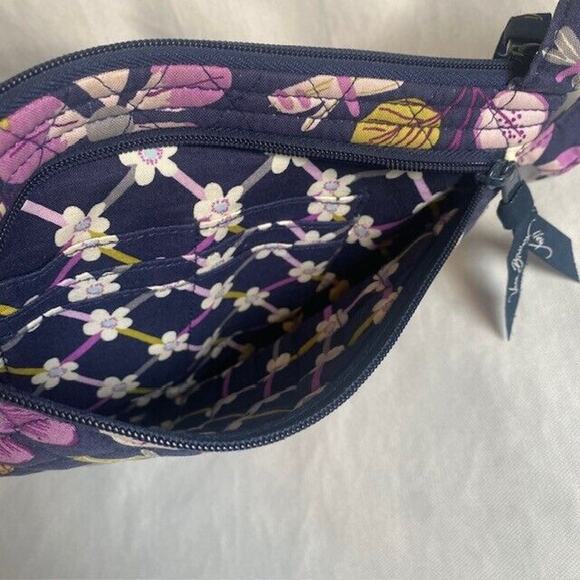 Vera Bradley Lizzy Crossbody Purse Purple Floral Nightingale Pattern Quilted - Picture 7 of 11
